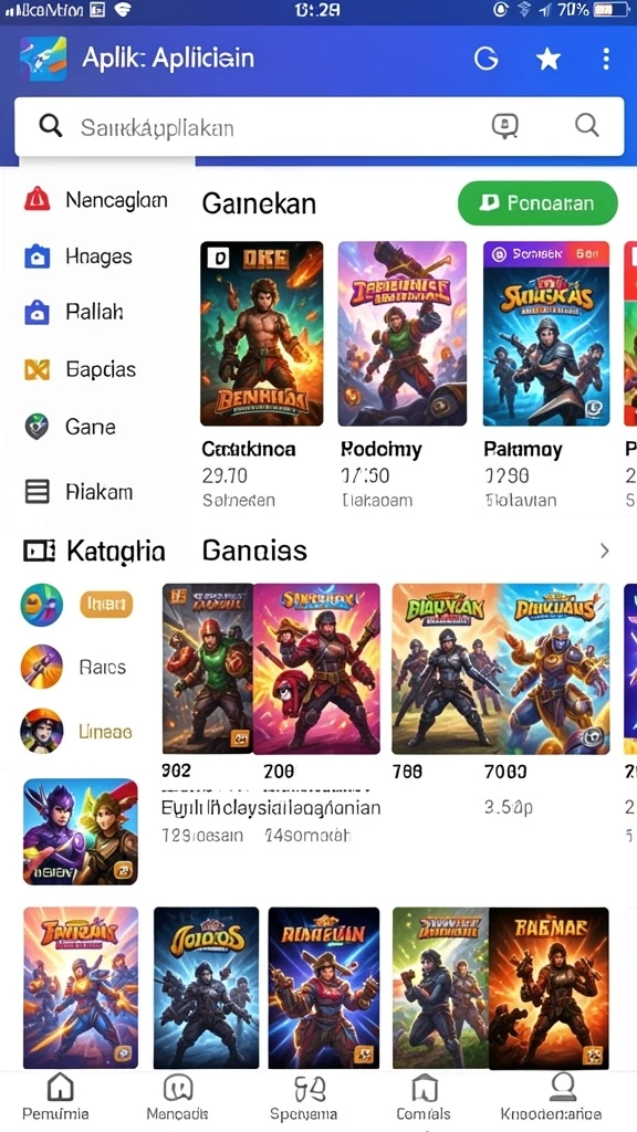 Pilihan permainan yang bervariasi dan menarik.
