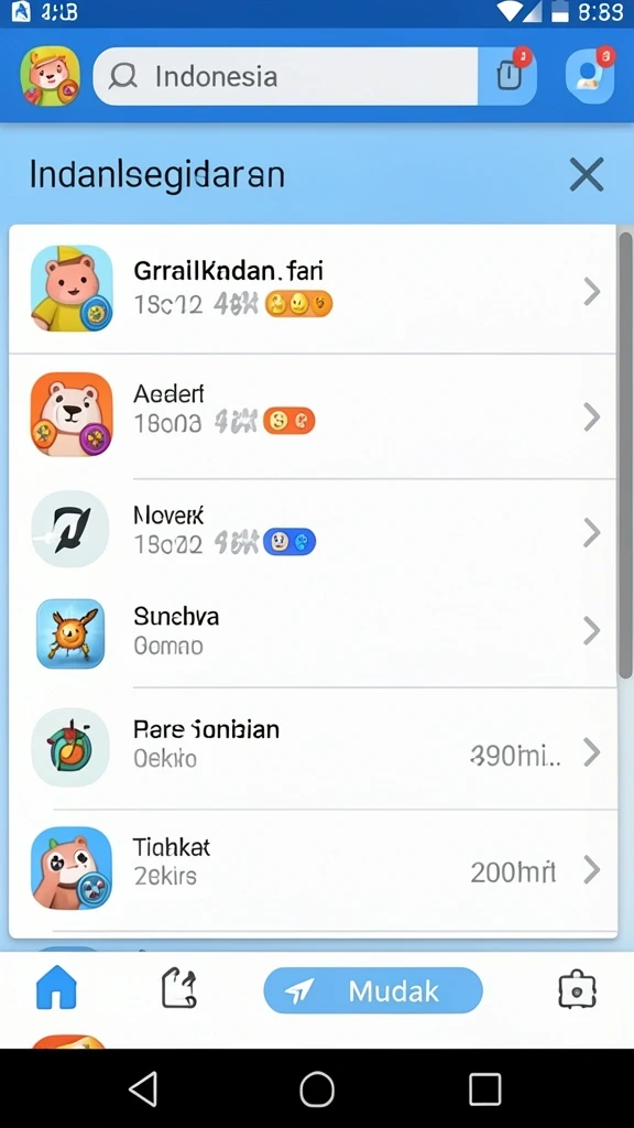 Tampilan antarmuka utama IDNSERU yang intuitif.