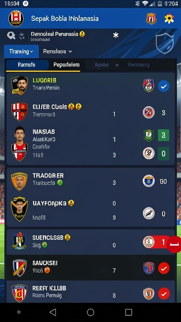 Leaderboard menampilkan peringkat pemain dengan jelas.