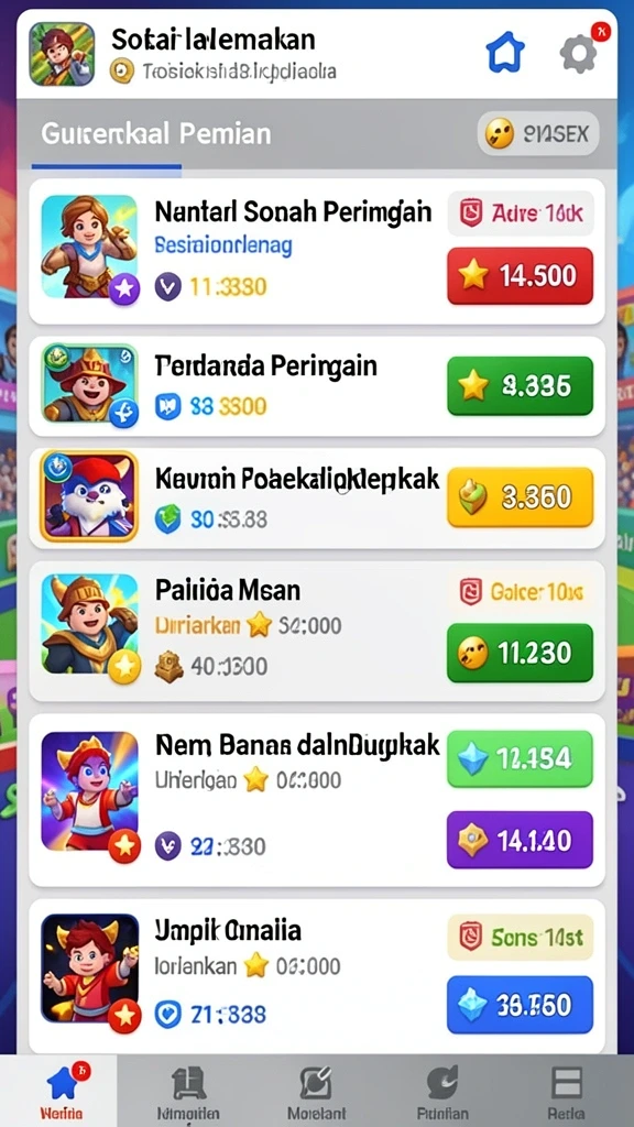 Tampilan menu utama KEREN77 yang menarik dan user-friendly.