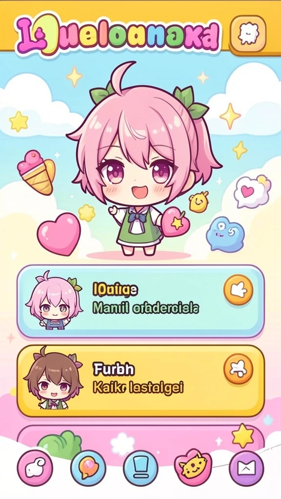 Tampilan awal game yang memikat dengan karakter menarik.